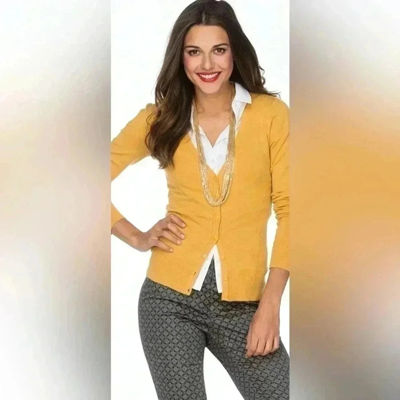 Ricki’s Cardigan V Neck Button Front Fitted Blue Size Small - Picture 3 of 16